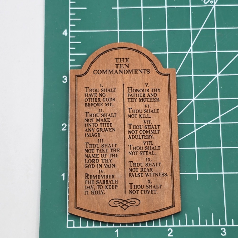 The Ten Commandments Wooden Wood Fridge Magnet Vtg - Picture 8 of 8